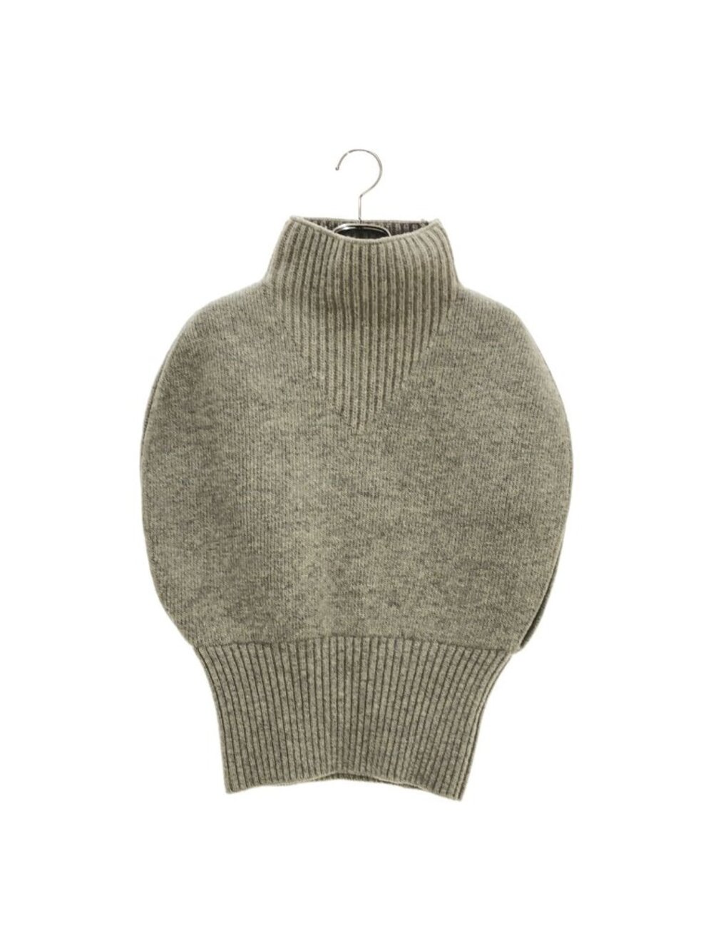 Bottega Veneta Wool Circle Sleeveless Knit Gray Sweater XS